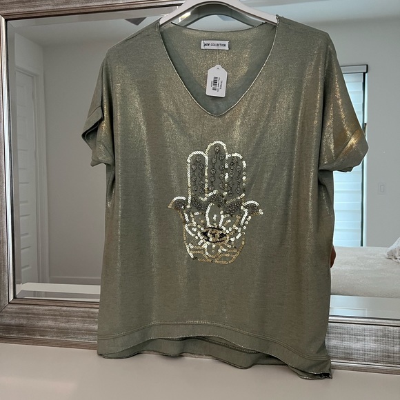 Sequin Hamsa T-shirt - Picture 2 of 2